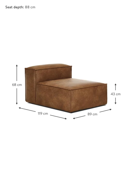 Modulo Central Sofa De Cuero Reciclado Lennon