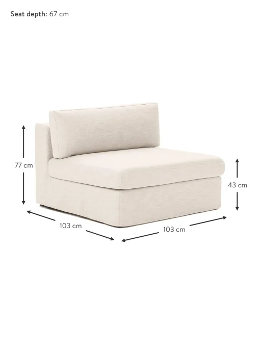 Modulo Central Sofa Russell, Desenfundable