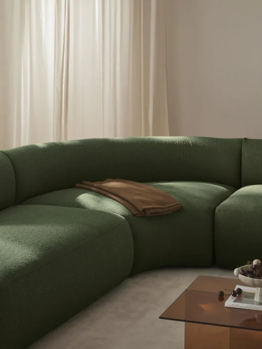 Modulo De Esquina Redondo En Tejido Boucle Sofa Sofia