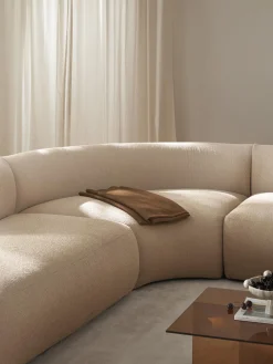 Modulo De Esquina Redondo En Tejido Boucle Sofa Sofia