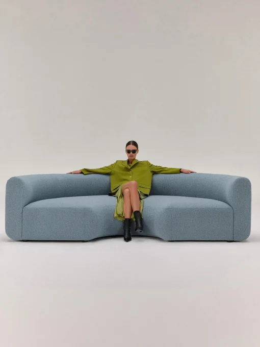 Modulo De Esquina Redondo En Tejido Boucle Sofa Sofia
