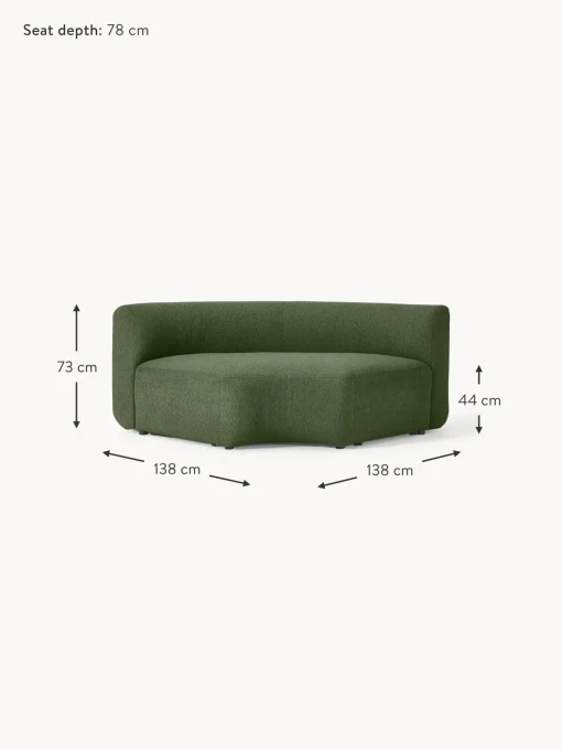 Modulo De Esquina Redondo En Tejido Boucle Sofa Sofia