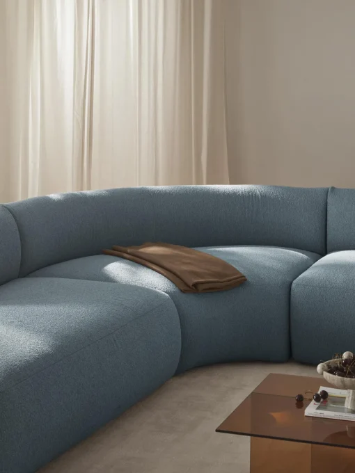 Modulo De Esquina Redondo En Tejido Boucle Sofa Sofia