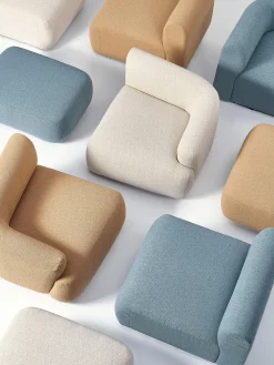 Modulo De Esquina Redondo En Tejido Boucle Sofa Sofia