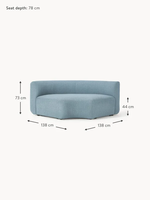 Modulo De Esquina Redondo En Tejido Boucle Sofa Sofia