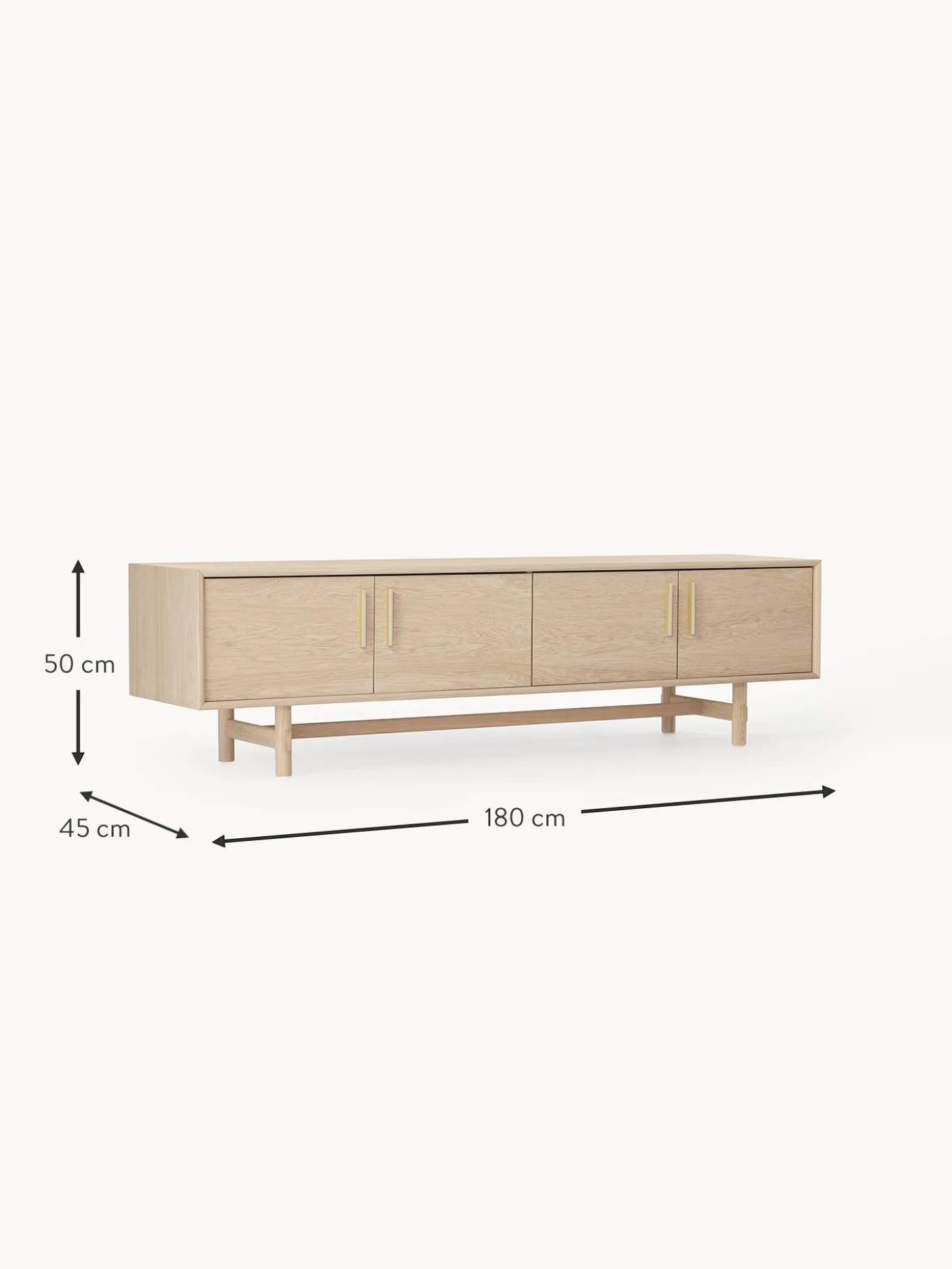 Mueble Tv Con Puertas De Roble Diana