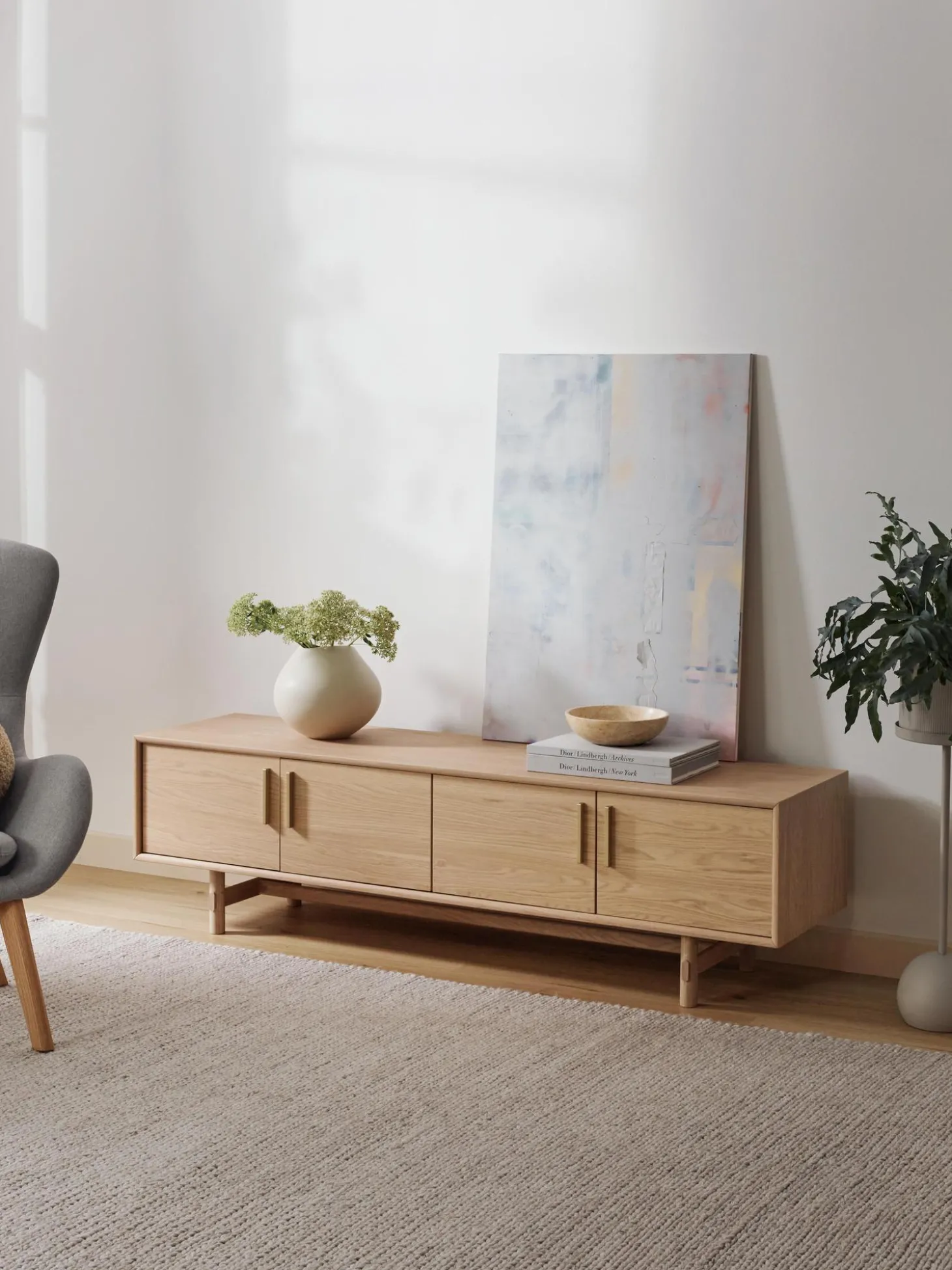 Mueble Tv Con Puertas De Roble Diana
