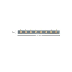 Perchero De Pared De Madera Edgy, 8 Ganchos