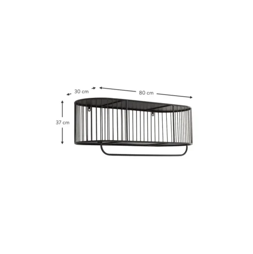 Perchero De Pared De Metal Con Estante London