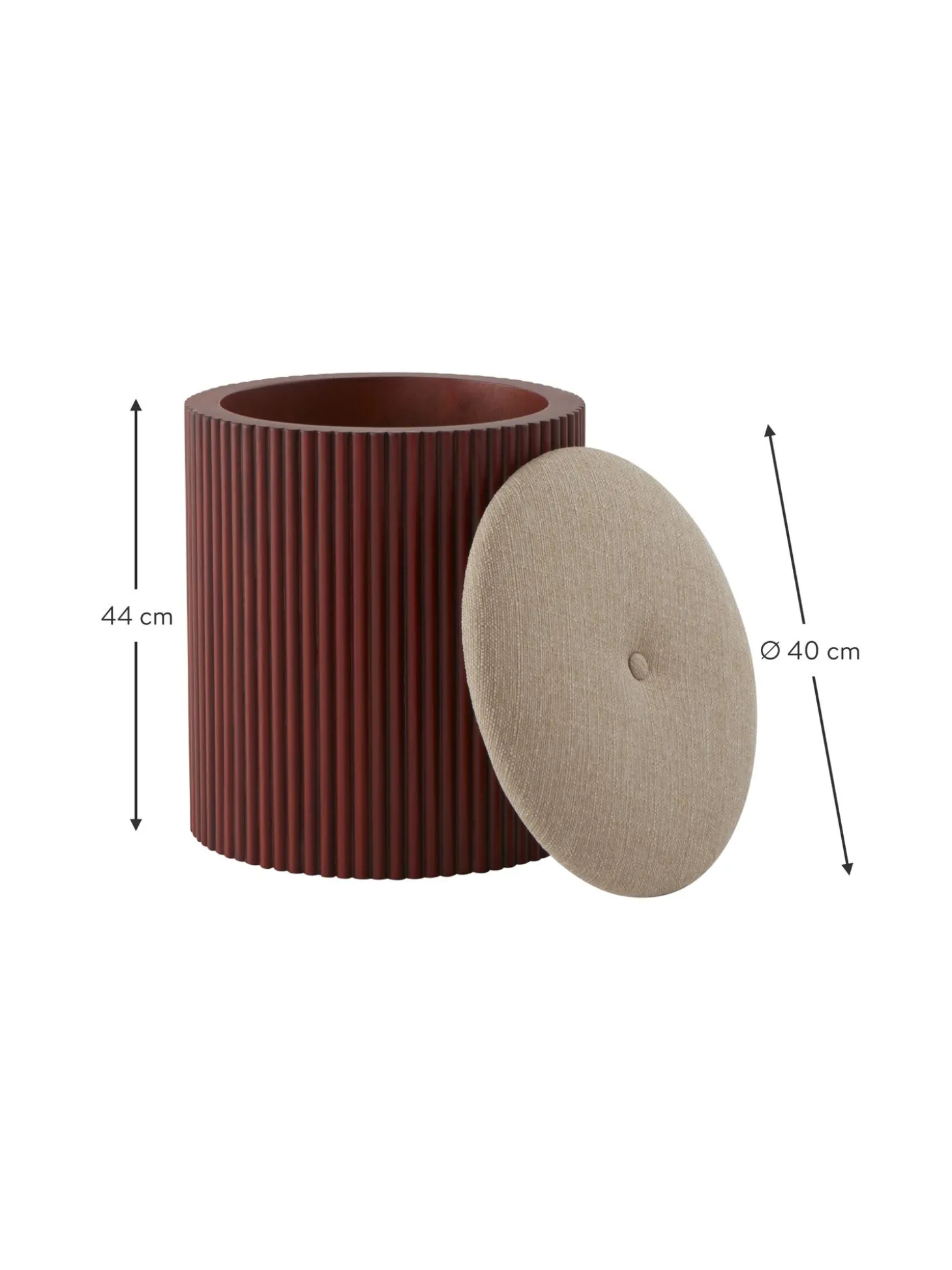 Puf De Madera Darwin, Con Espacio De Almacenamiento