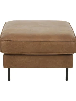 Reposapies Puf De Cuero Reciclado Hunter