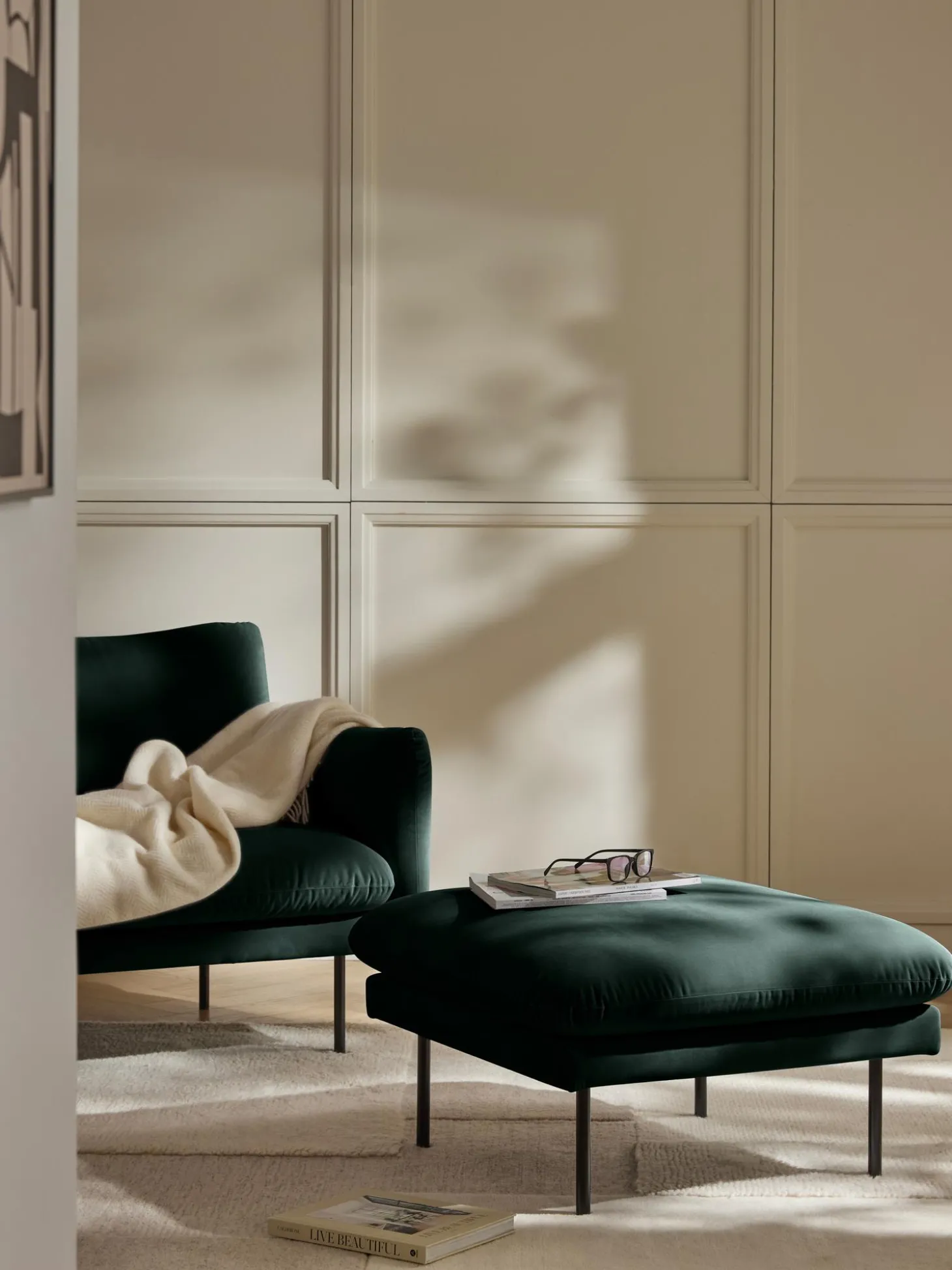 Reposapies Puf De Terciopelo Moby