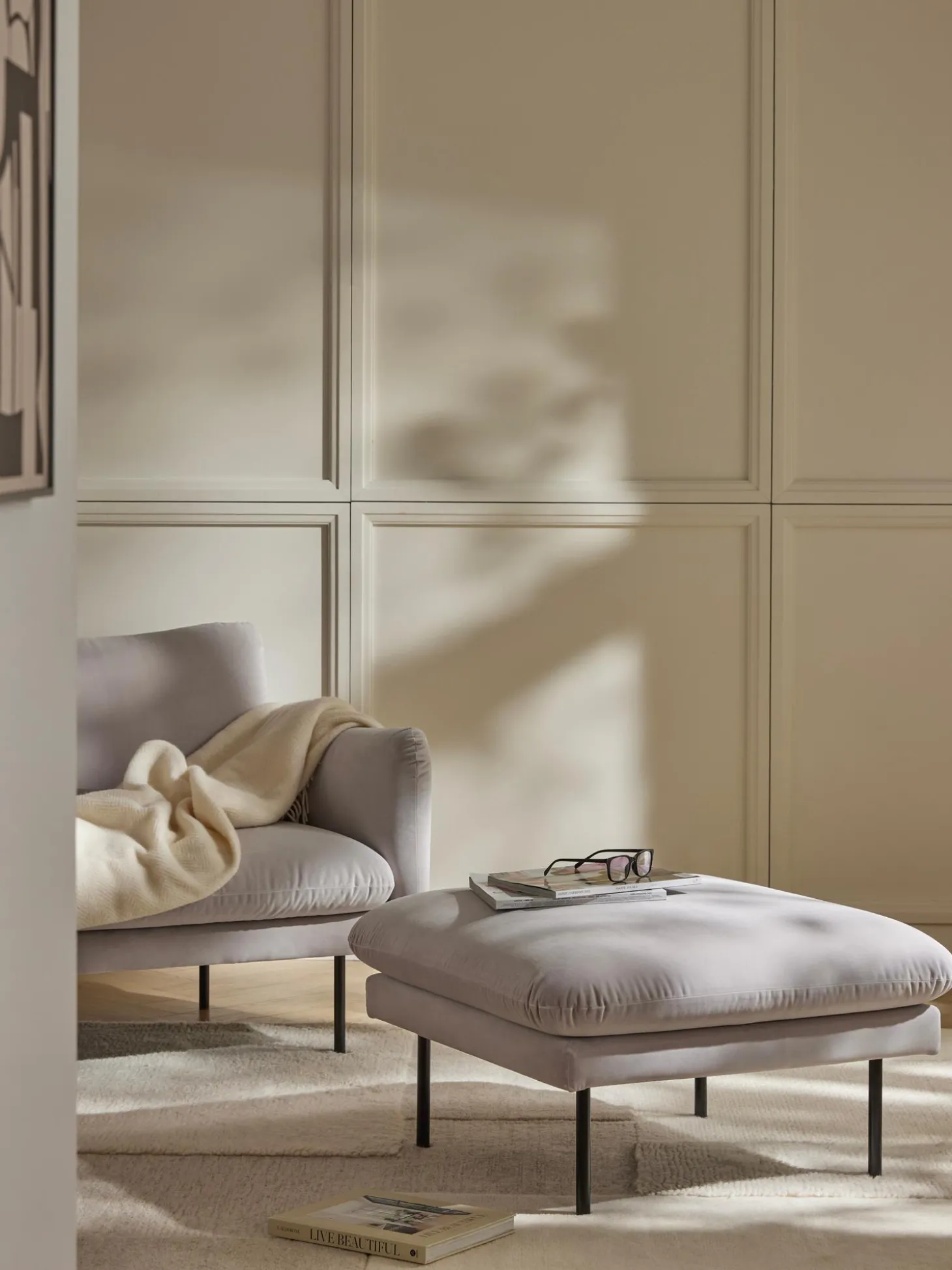 Reposapies Puf De Terciopelo Moby