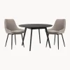 Set De Mesa De Comedor Con Sillas Tapizadadas Yumi, 3 Pzas.