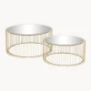 Set De Mesas De Centro Wire, 2 Uds., Tablero De Vidrio