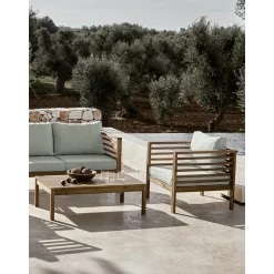 Set Lounge Para Exterior De Madera De Acacia Bo, 4 Pzas.