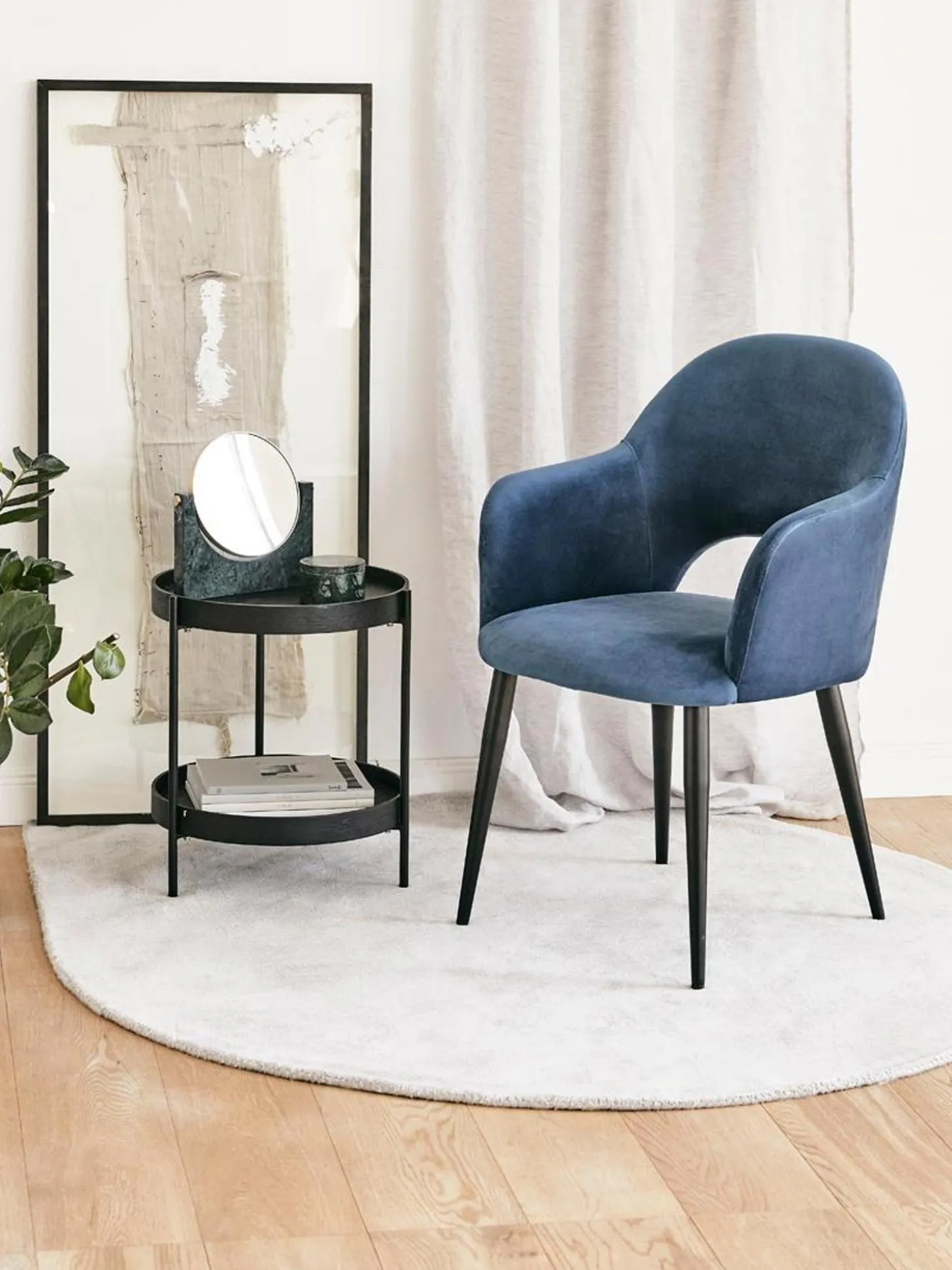 Silla Con Reposabrazos De Terciopelo Rachel