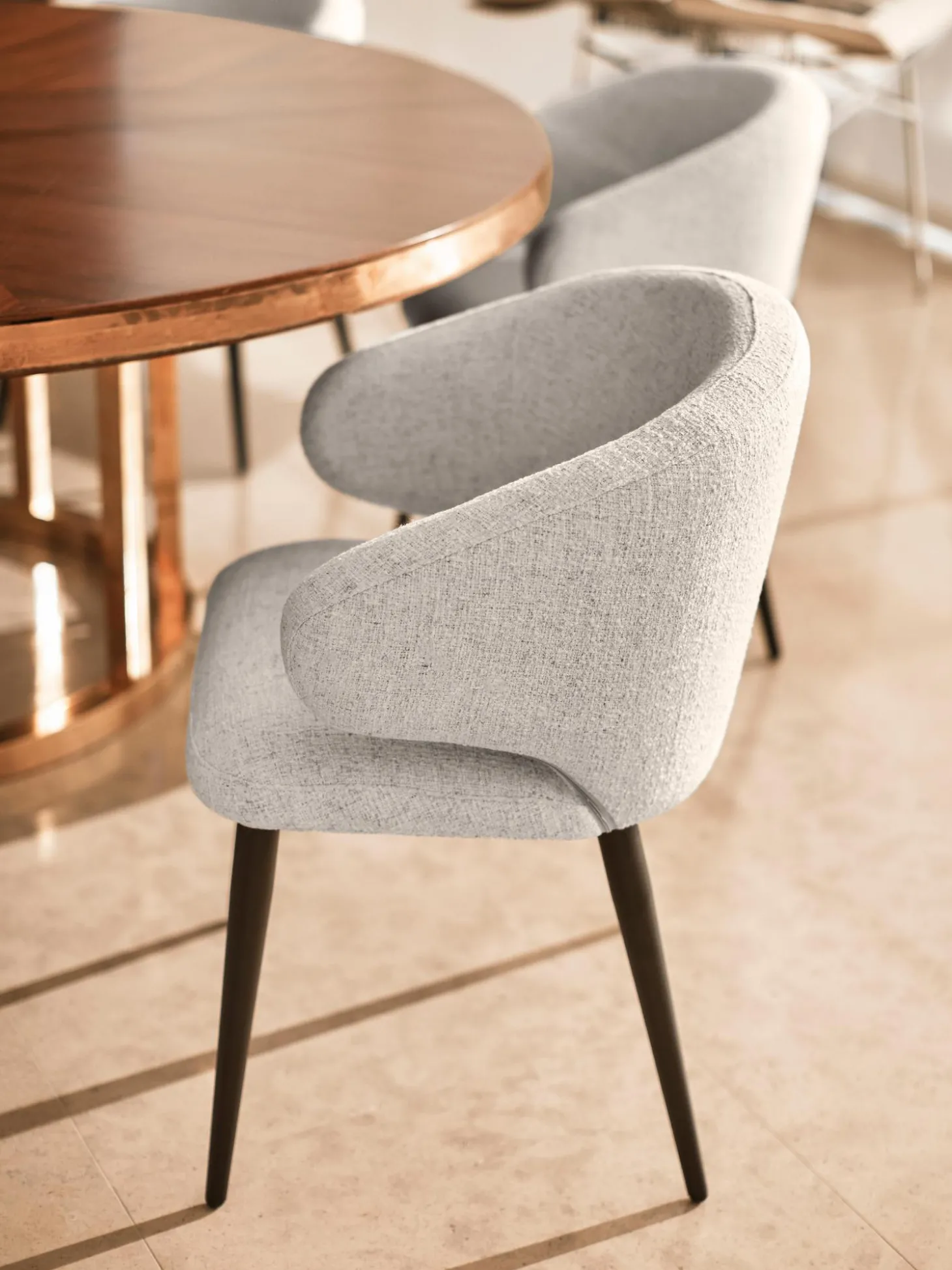 Silla Con Reposabrazos De Tejido Boucle Celia