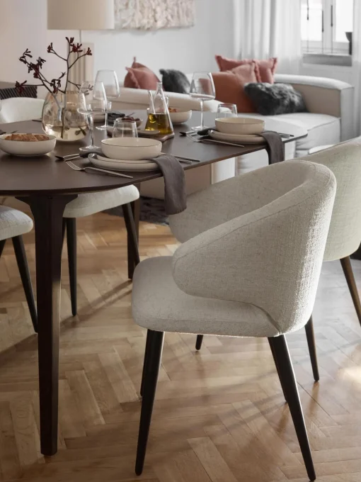 Silla Con Reposabrazos De Tejido Boucle Celia