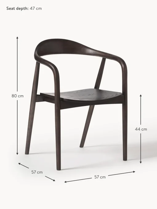 Silla Con Reposabrazos De Madera Angelina