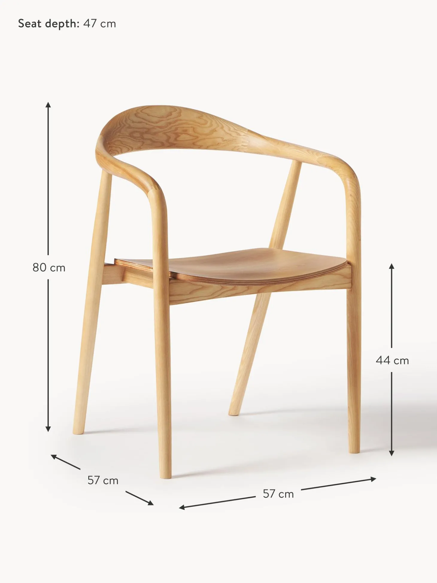 Silla Con Reposabrazos De Madera Angelina