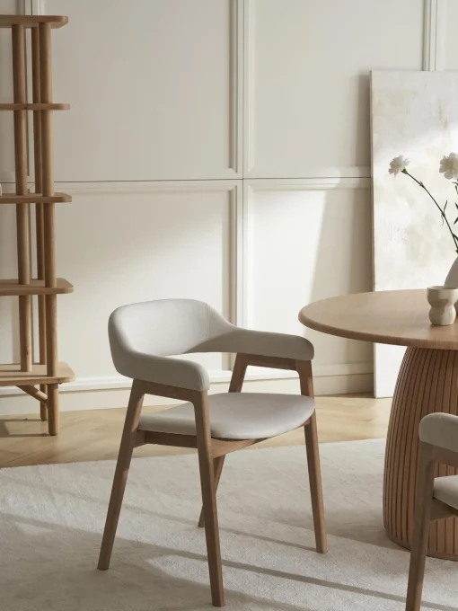 Silla Con Reposabrazos De Madera Santiano
