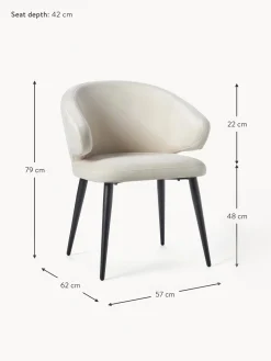 Silla Con Reposabrazos De Terciopelo Celia, Estilo Moderno