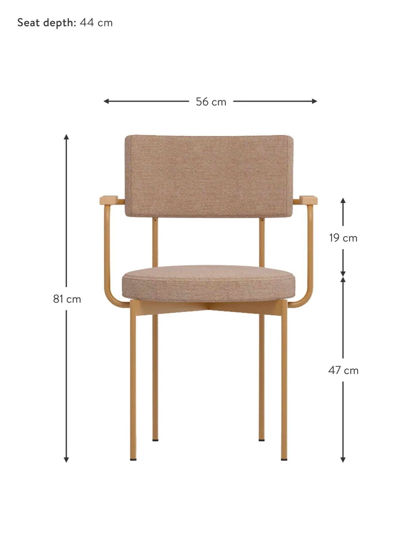 Silla Con Reposabrazos De Metal Sedia