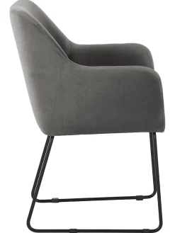 Silla Con Reposabrazos De Terciopelo Isla