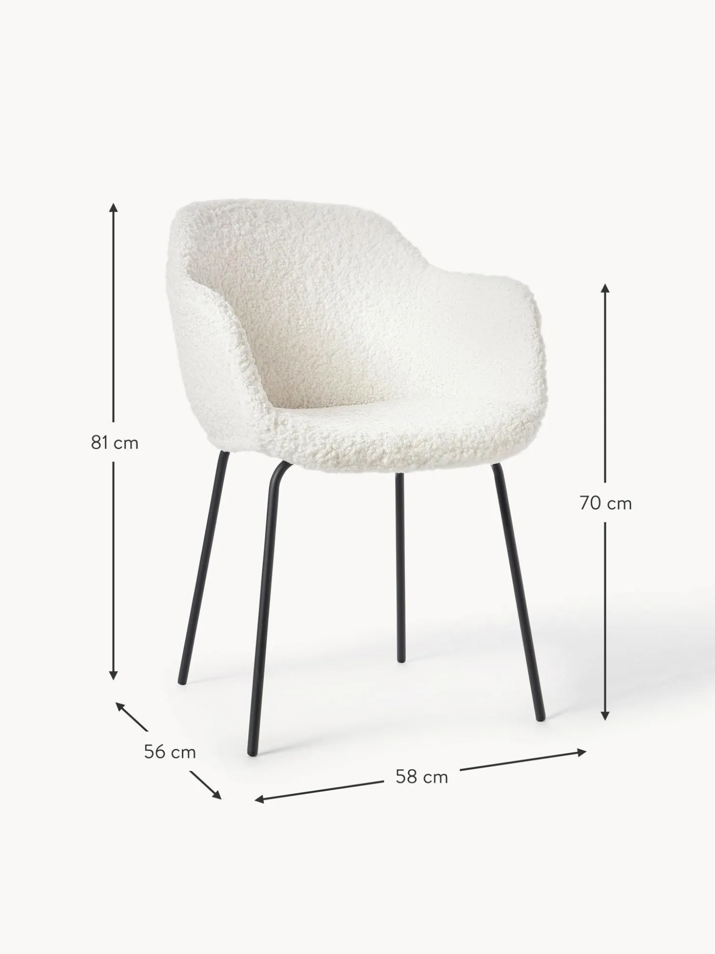 Silla Con Reposabrazos De Borreguillo Fiji