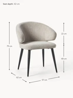 Silla Con Reposabrazos De Tejido Boucle Celia