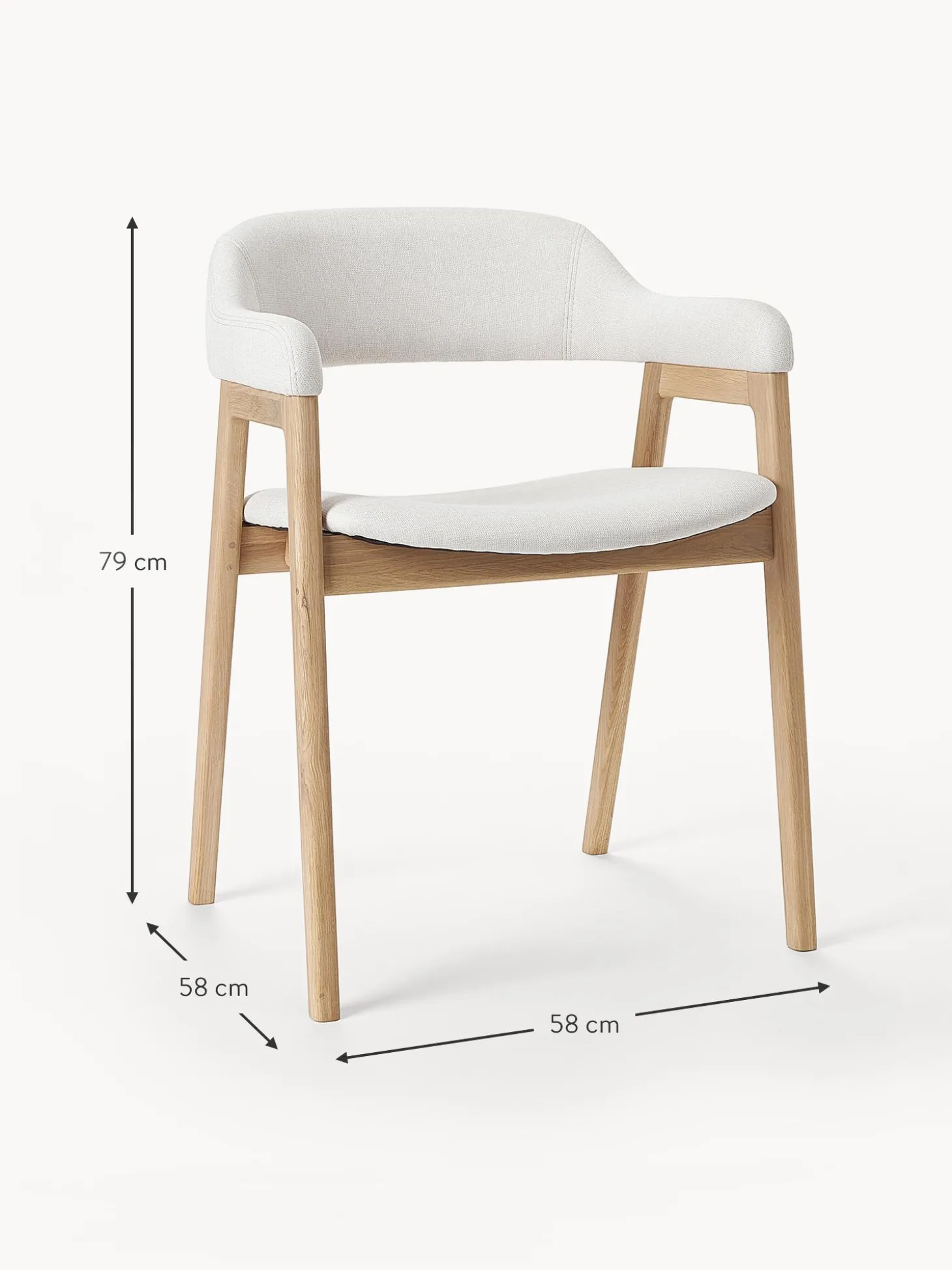 Silla Con Reposabrazos De Madera Santiano