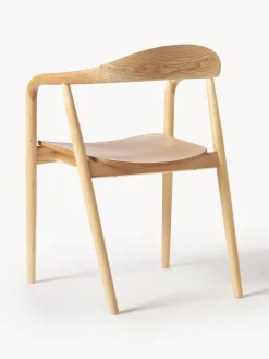 Silla Con Reposabrazos De Madera Angelina