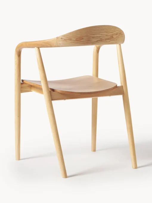 Silla Con Reposabrazos De Madera Angelina
