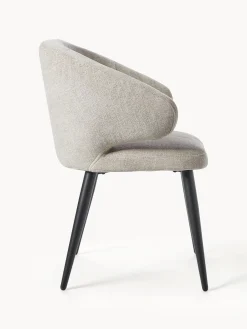 Silla Con Reposabrazos De Tejido Boucle Celia