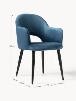 Silla Con Reposabrazos De Terciopelo Rachel