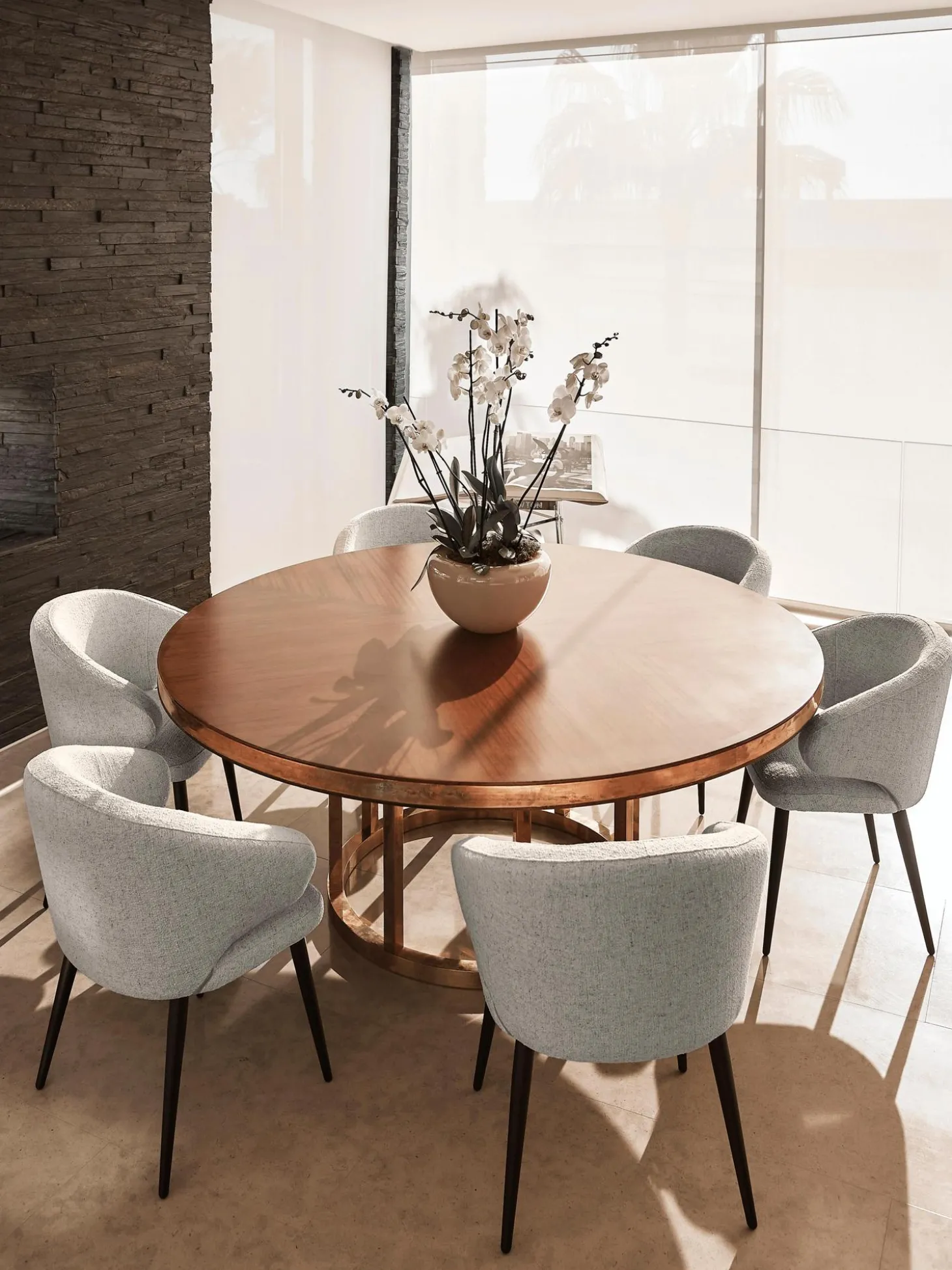 Silla Con Reposabrazos De Tejido Boucle Celia