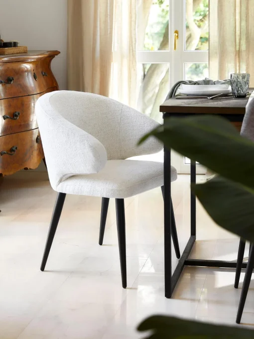 Silla Con Reposabrazos De Tejido Boucle Celia