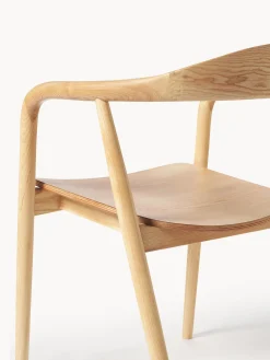 Silla Con Reposabrazos De Madera Angelina