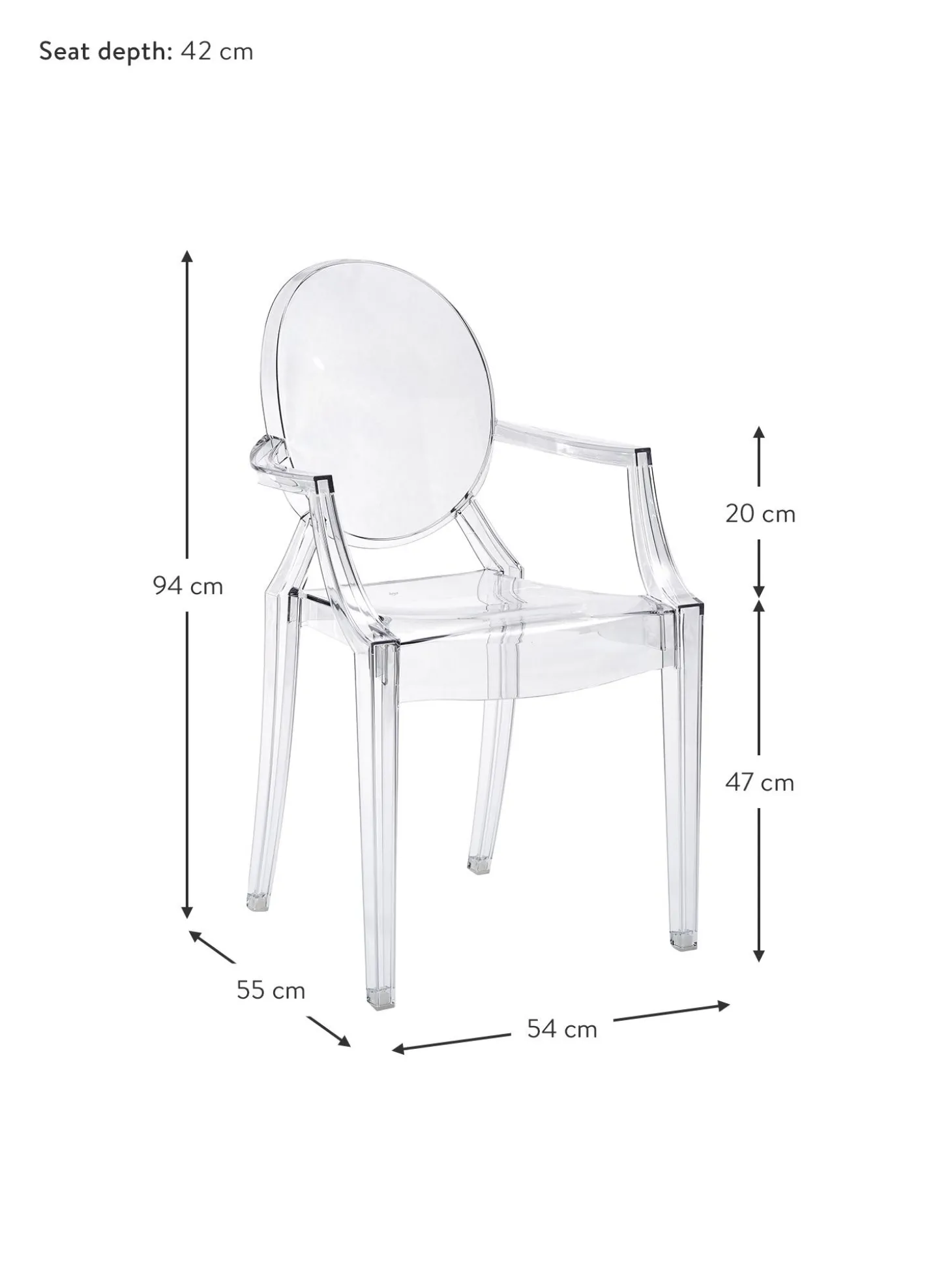 Silla Con Reposabrazos De Diseno Louis Ghost