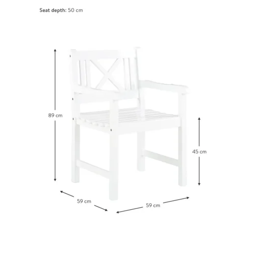 Silla Con Reposabrazos Para Exterior De Madera Rosenborg