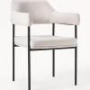 Silla Con Reposabrazos Tapizada Zoe