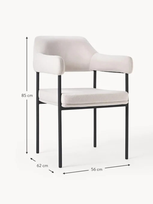Silla Con Reposabrazos Tapizada Zoe