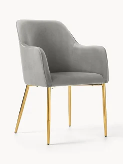 Silla Con Resposabrazos En Terciopelo Ava