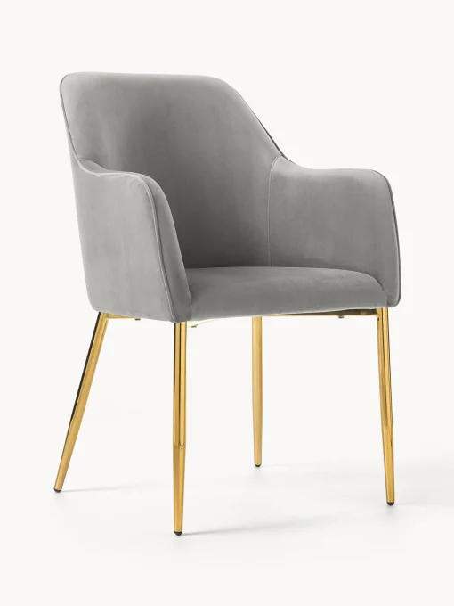 Silla Con Resposabrazos En Terciopelo Ava