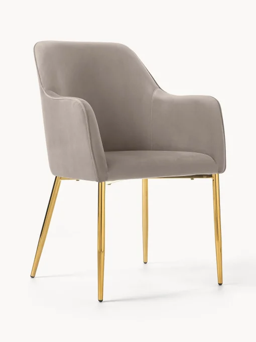 Silla Con Resposabrazos En Terciopelo Ava