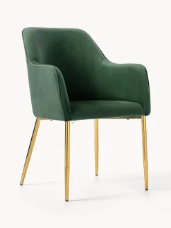 Silla Con Resposabrazos En Terciopelo Ava
