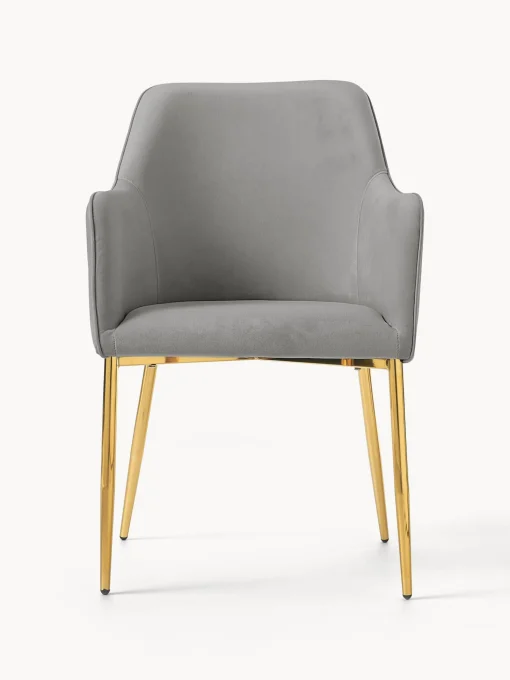 Silla Con Resposabrazos En Terciopelo Ava