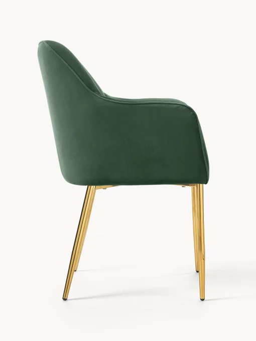 Silla Con Resposabrazos En Terciopelo Ava