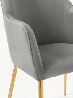 Silla Con Resposabrazos En Terciopelo Ava